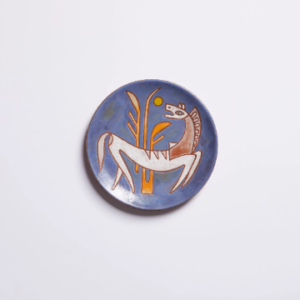 Ceramic Plate ft. a Horse in Blue Background