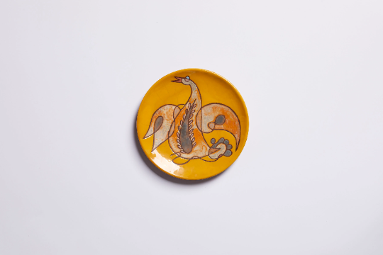Ceramic Plate with the Image of a Bird